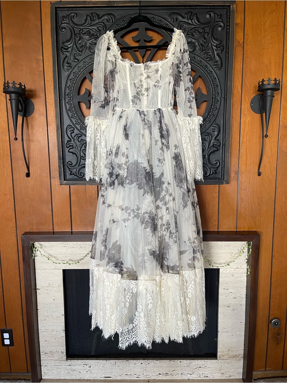 Widow Dance with Death Maxi Dress in Ivory Floral. NWT - Picture 3 of 7